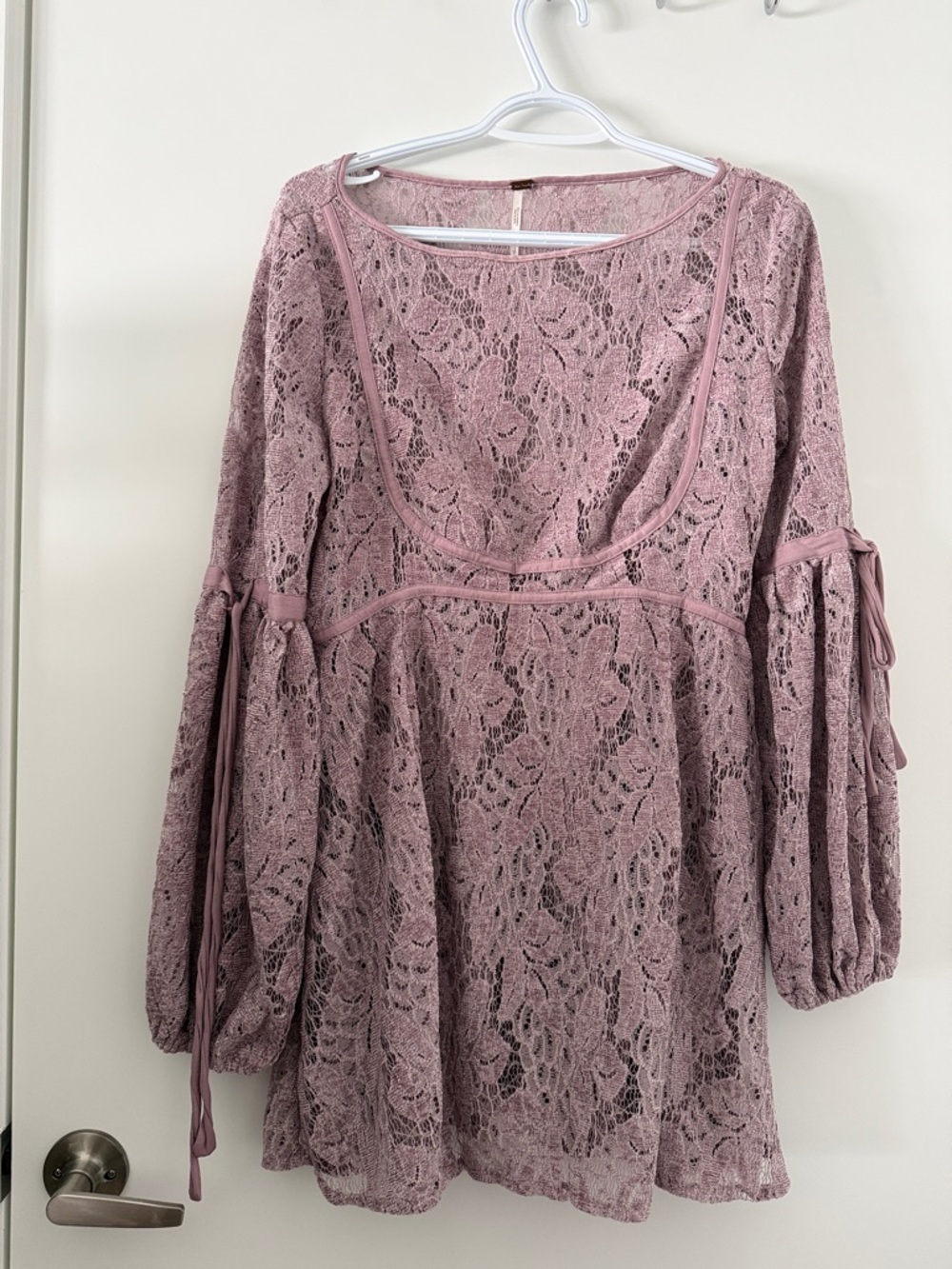 Free People Dusty Rose Lace Mini Dress